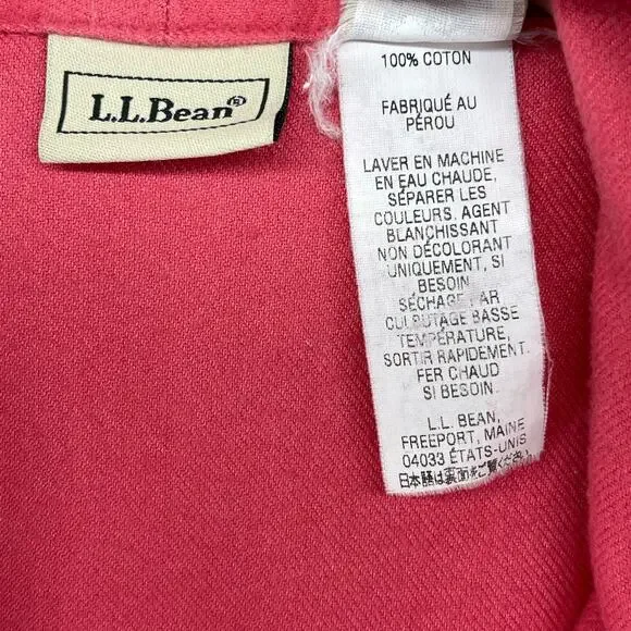 LL Bean Robe Women XLP Petite Belt Lounge Sleepwear Bathrobe Brushed Cotton Red - Picture 11 of 14